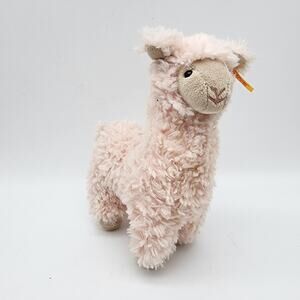 Steiff Leandro Llama Plush 6" Pink Fur Soft Cuddly Friends Stuffed Animal Toy
